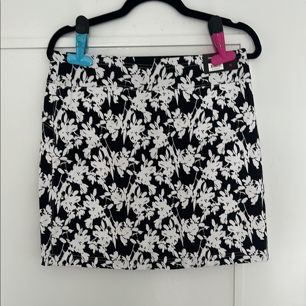 Floral Black and White Skirt